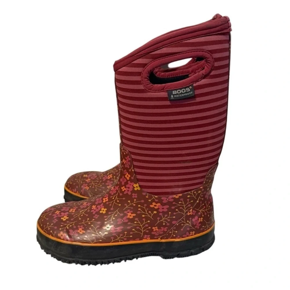 Bogs Flower Stripes Rain Boots